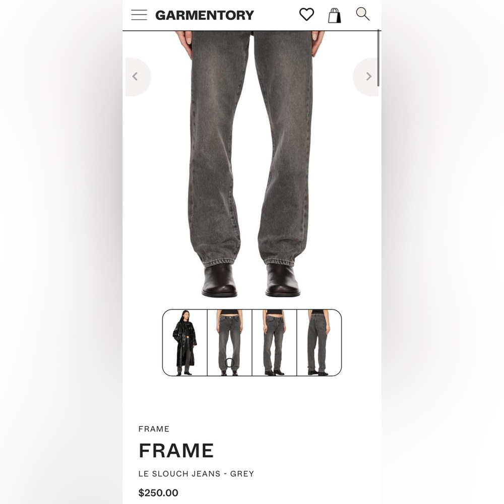 Frame Denim Charcoal Le Slouch Jeans - Picture 4 of 15